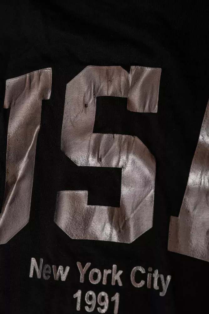 Купить Футболка женская с принтом  -уценка, цвет черный, 244R2022-5-U-8 оптом - Фото №6