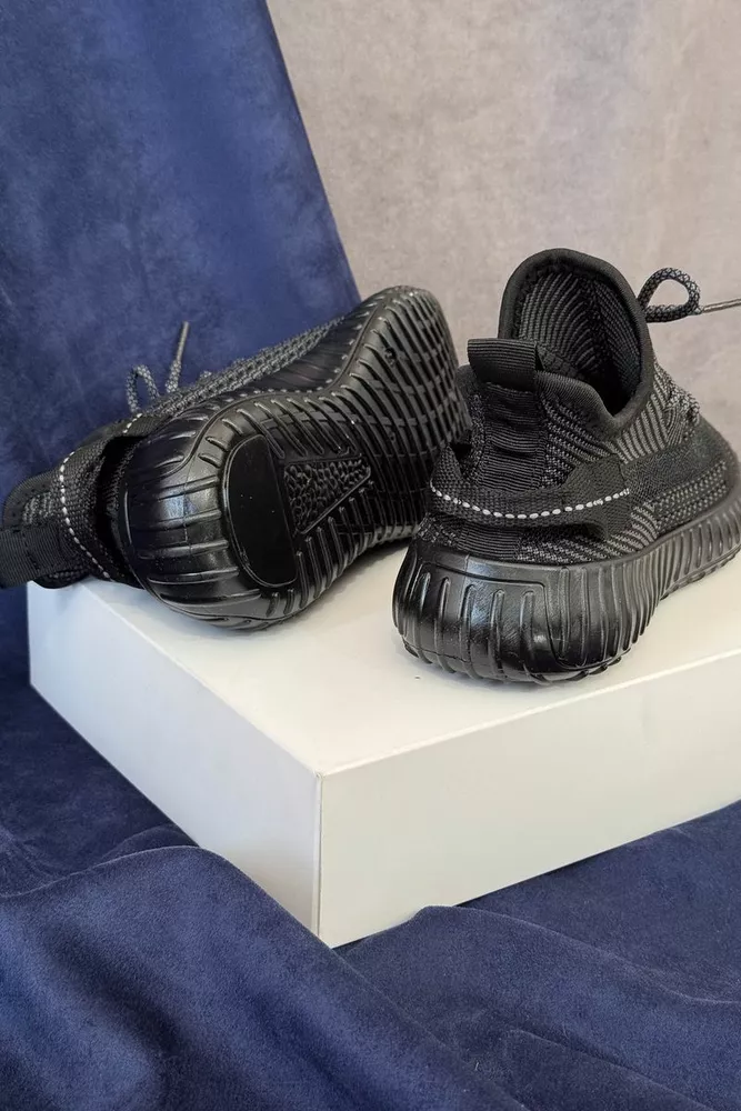 Купити Кросівки жіночі текстиль 243R778, колір Чорно-сірий оптом - Фото №4