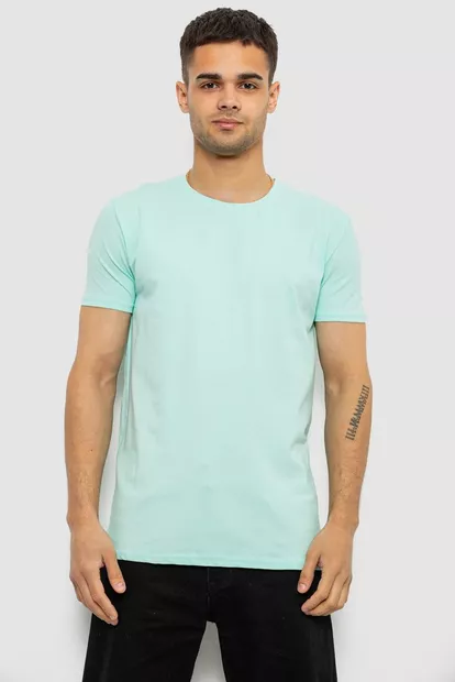 Футболка чоловіча однотонна базова, колір м'ятний, 244R2408