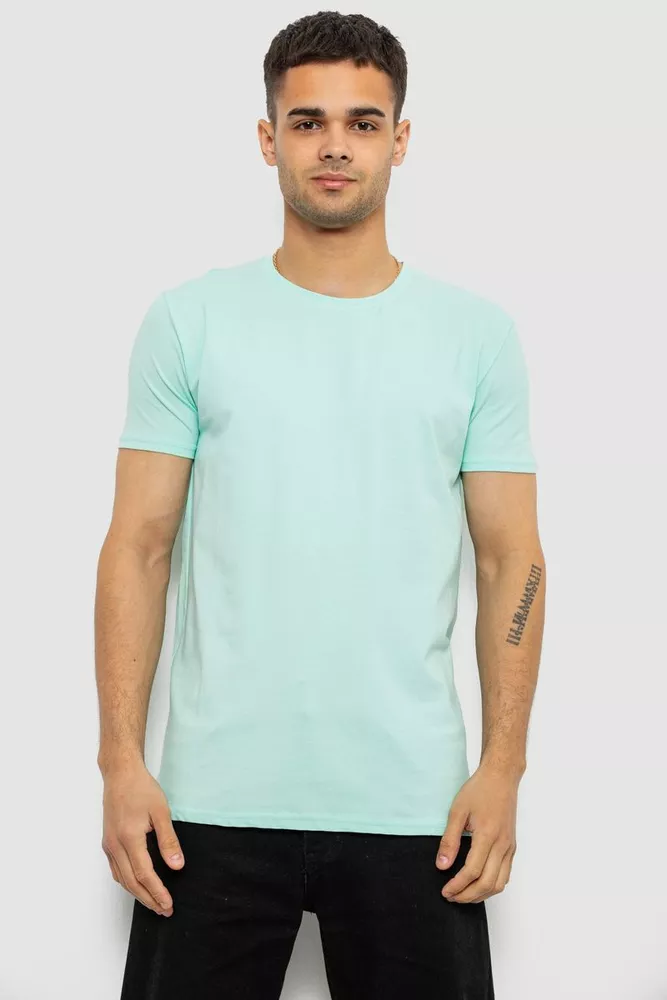 Купити Футболка чоловіча однотонна базова, колір м'ятний, 244R2408 - Фото №1