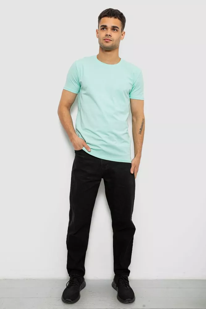 Купити Футболка чоловіча однотонна базова, колір м'ятний, 244R2408 - Фото №2