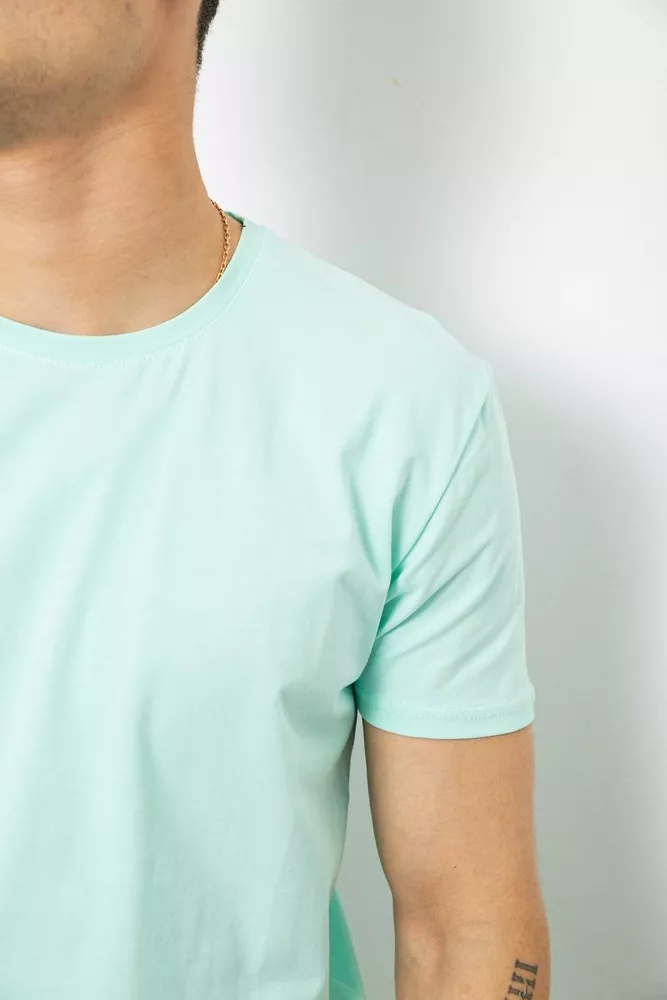 Купити Футболка чоловіча однотонна базова, колір м'ятний, 244R2408 - Фото №5