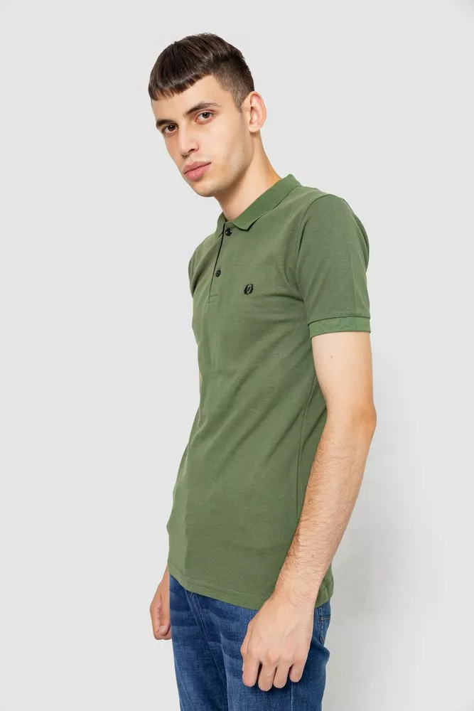 Купити Поло чоловіче котонове, колір хакі, 247R302 оптом - Фото №3