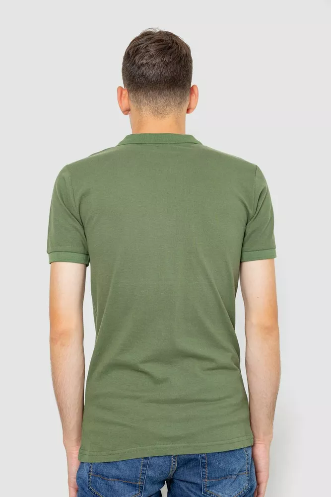 Купити Поло чоловіче котонове, колір хакі, 247R302 оптом - Фото №4