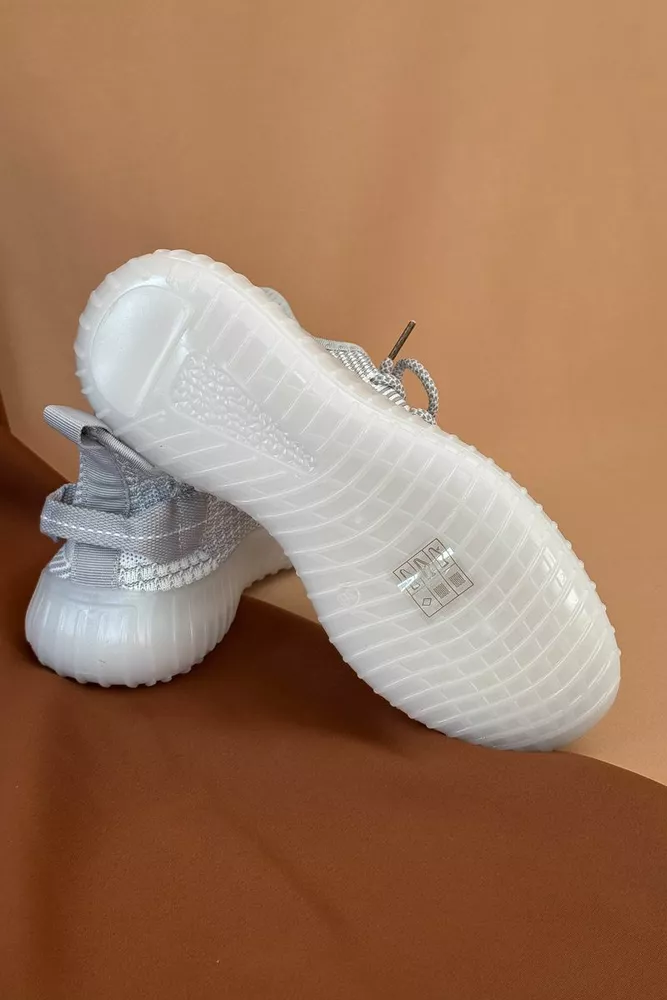 Купить Кроссовки женские текстиль 243R779, цвет Бело-серый оптом - Фото №5