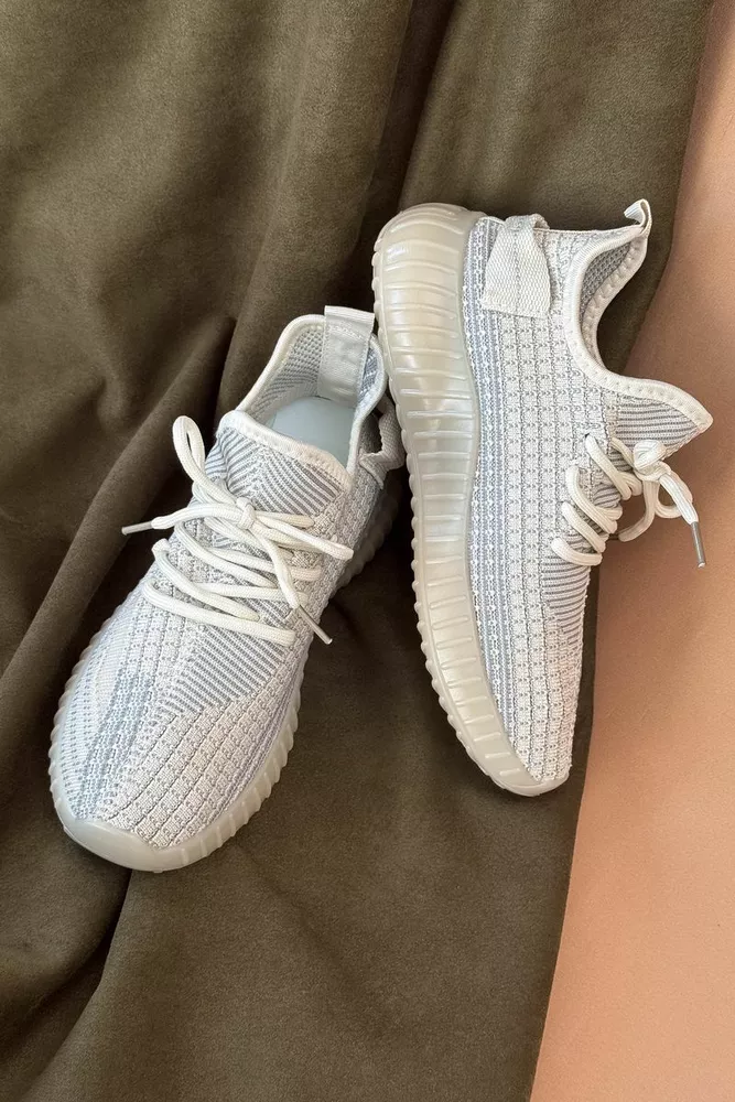 Купить Кроссовки женские текстиль 243R779, цвет Бежевый оптом - Фото №3