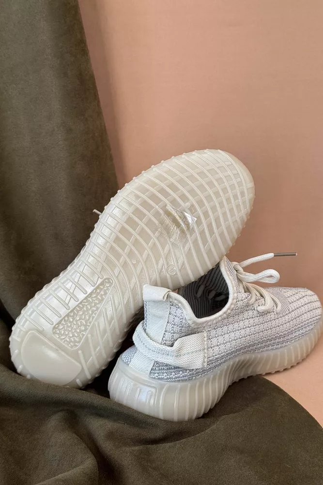 Купить Кроссовки женские текстиль 243R779, цвет Бежевый оптом - Фото №5