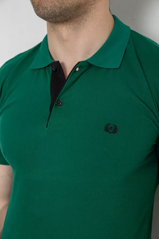 Купити Поло чоловіче котонове, колір зелений, 247R302 оптом - Фото №5