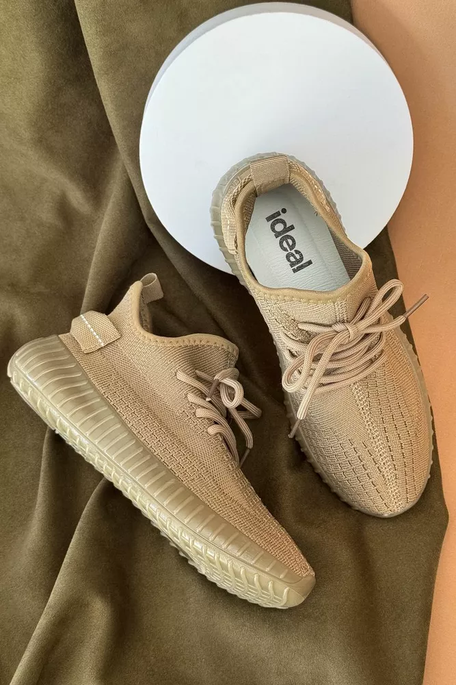 Купить Кроссовки женские текстиль 243R779, цвет Коричневый оптом - Фото №3