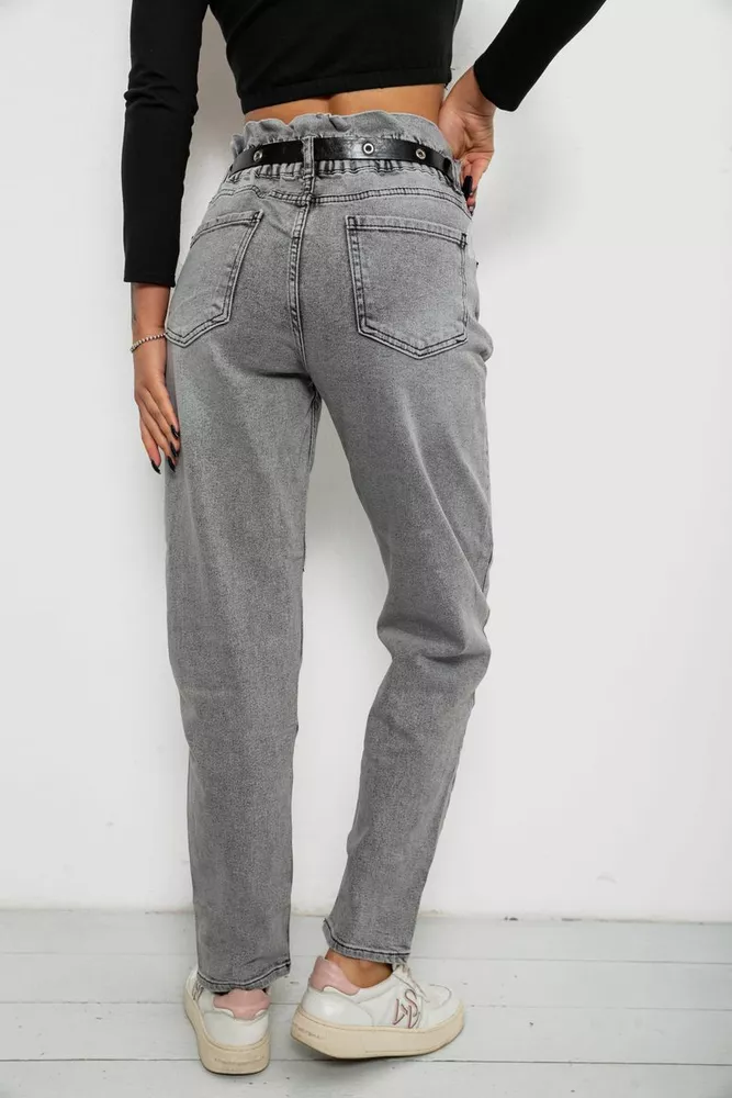 Купити Джинси жіночі однотонні Baggy Papei, колір сірий, 244R00158 - Фото №4