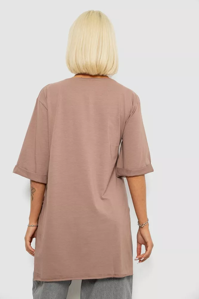 Купити Футболка жіноча з принтом  -уцінка, колір мокко, 244R2022-5-U-7 оптом - Фото №4