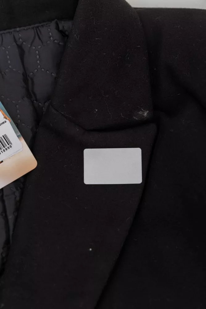 Купити Пальто класичне з поясом  -уцінка, колір чорний, 230R133-U-2 - Фото №2