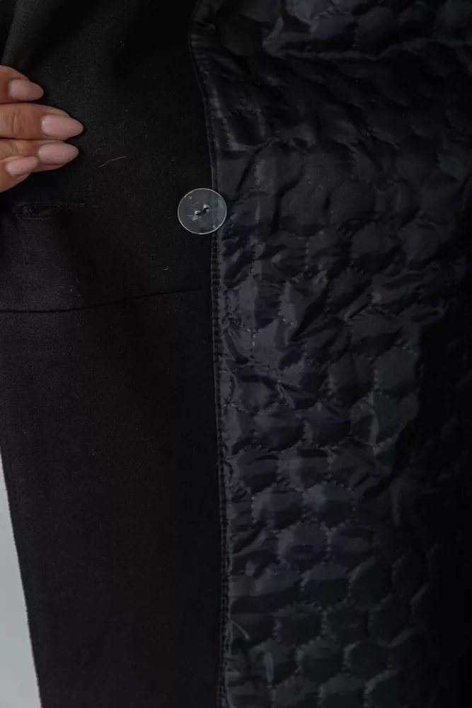 Купити Пальто класичне з поясом  -уцінка, колір чорний, 230R133-U-2 - Фото №7