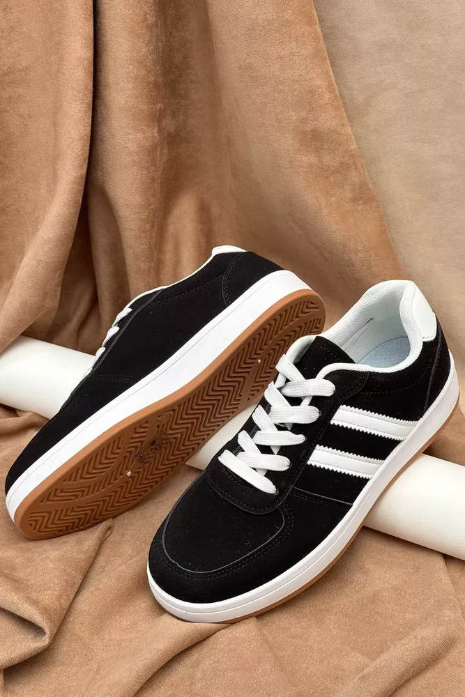 Купить Кроссовки женские, цвет черно-белый, 248RJH50 оптом - Фото №3