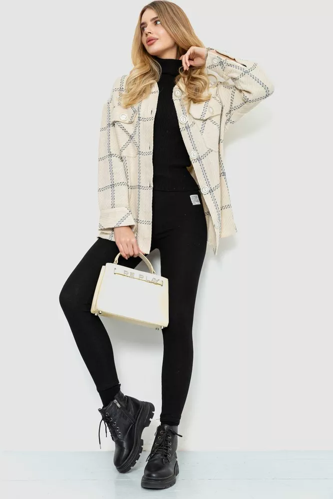 Купить Рубашка женская  -уценка, цвет молочно-серый, 230R019-1-U-9 - Фото №3