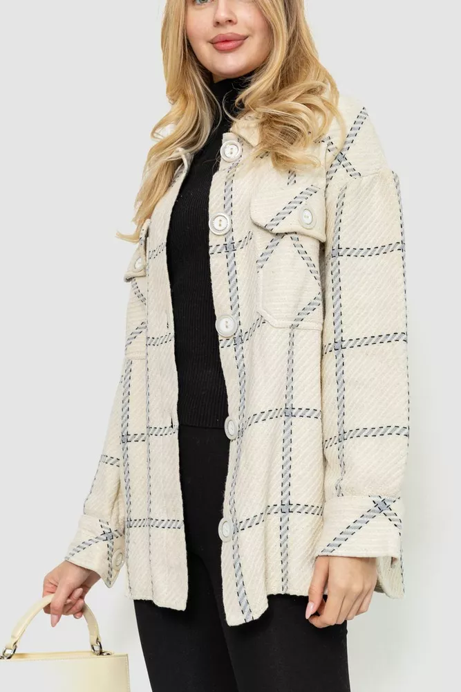 Купить Рубашка женская  -уценка, цвет молочно-серый, 230R019-1-U-9 - Фото №4