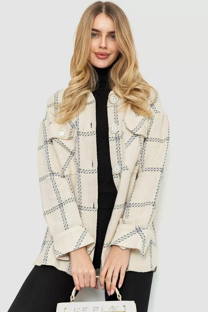 Купить Рубашка женская  -уценка, цвет молочно-серый, 230R019-1-U-9 - Фото №1