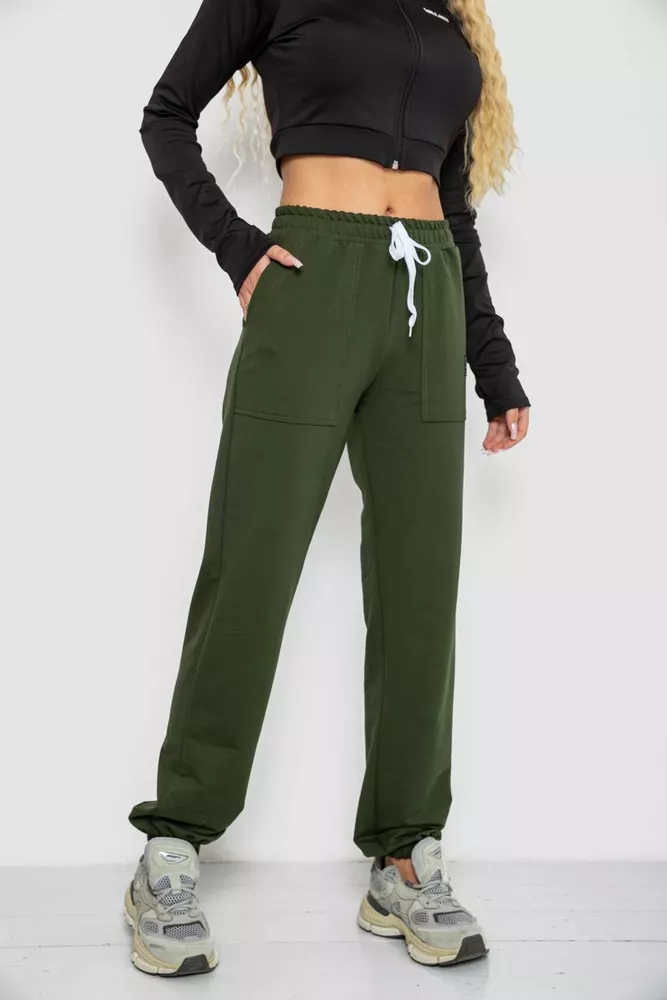 Купити Спортивні штани жіночі  -уцінка, колір хакі, 247R4670-U-21 - Фото №3