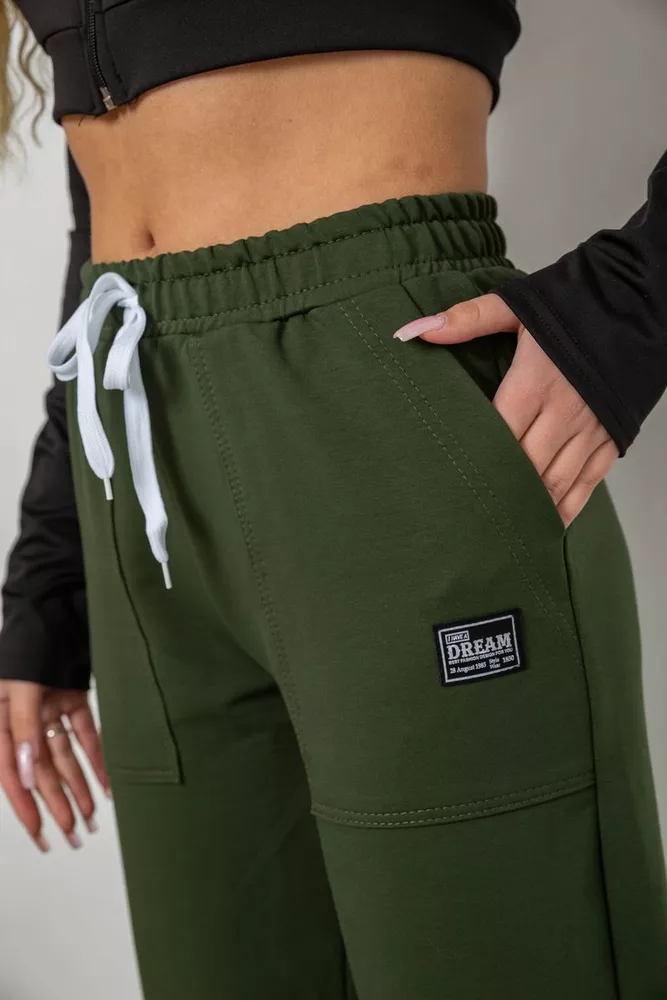 Купити Спортивні штани жіночі  -уцінка, колір хакі, 247R4670-U-21 - Фото №5