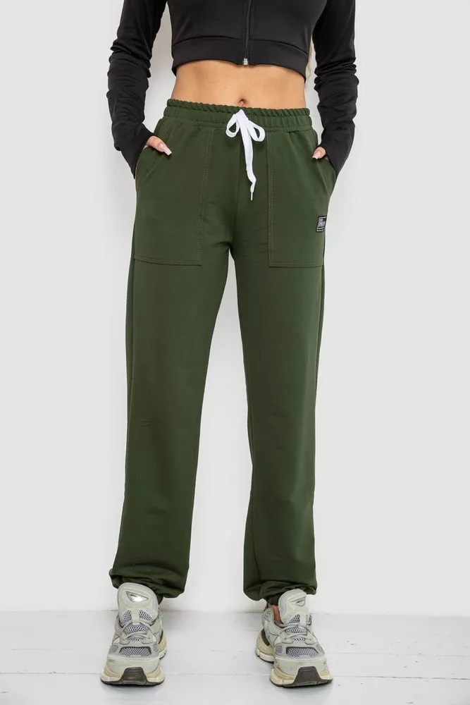 Купити Спортивні штани жіночі  -уцінка, колір хакі, 247R4670-U-21 - Фото №1