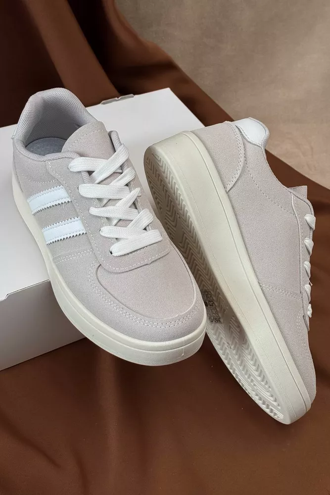 Купить Кроссовки женские, цвет серо-бежевый, 248RJH50 оптом - Фото №3