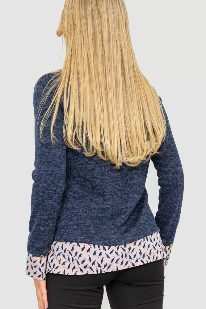 Купити Блуза жіноча обманка  -уцінка, колір синьо-пудровий, 230R53-6-U-7 - Фото №5