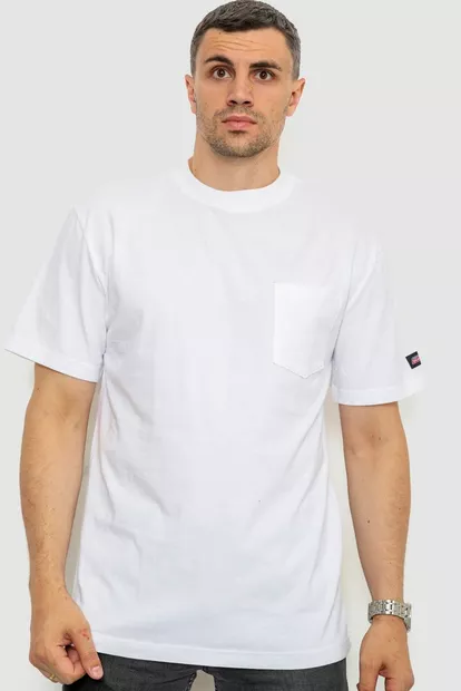 Футболка чоловіча однотонна  -уцінка, колір білий, 238R57832-U