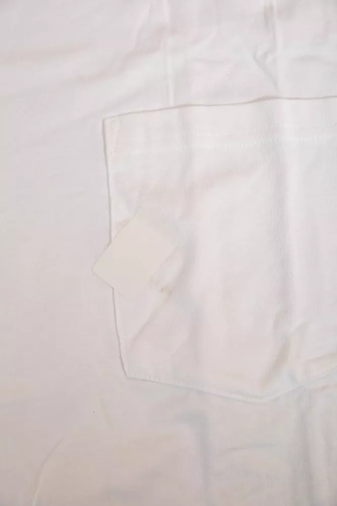 Купити Футболка чоловіча однотонна  -уцінка, колір білий, 238R57832-U-1 оптом - Фото №6