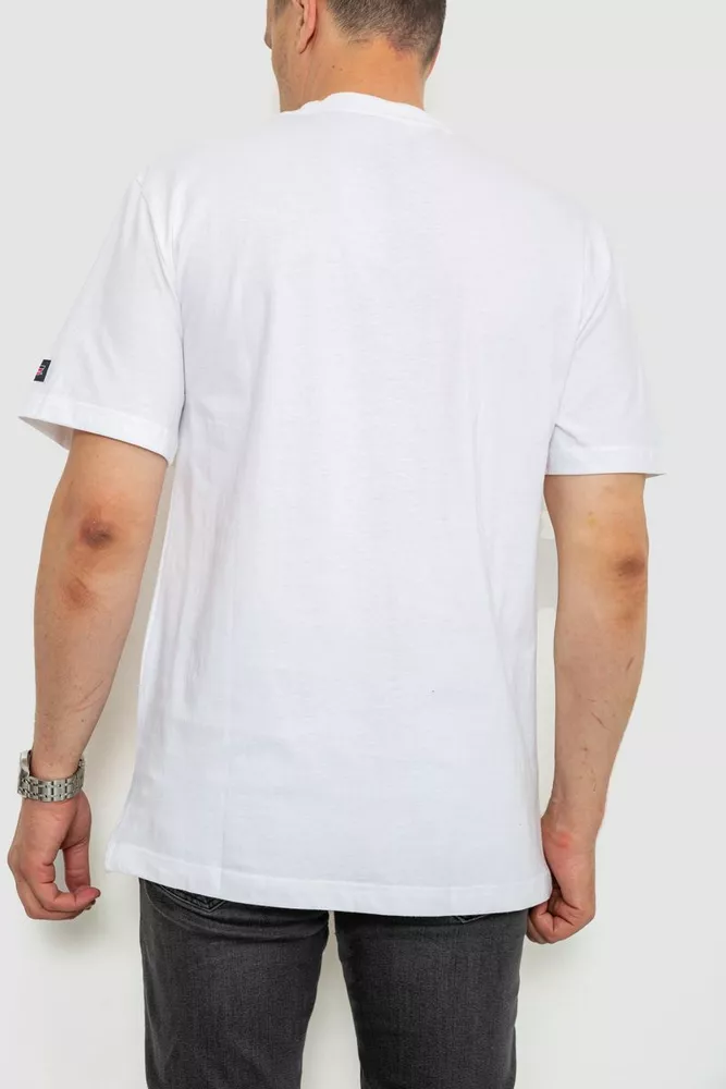 Купити Футболка чоловіча однотонна  -уцінка, колір білий, 238R57832-U-4 - Фото №4
