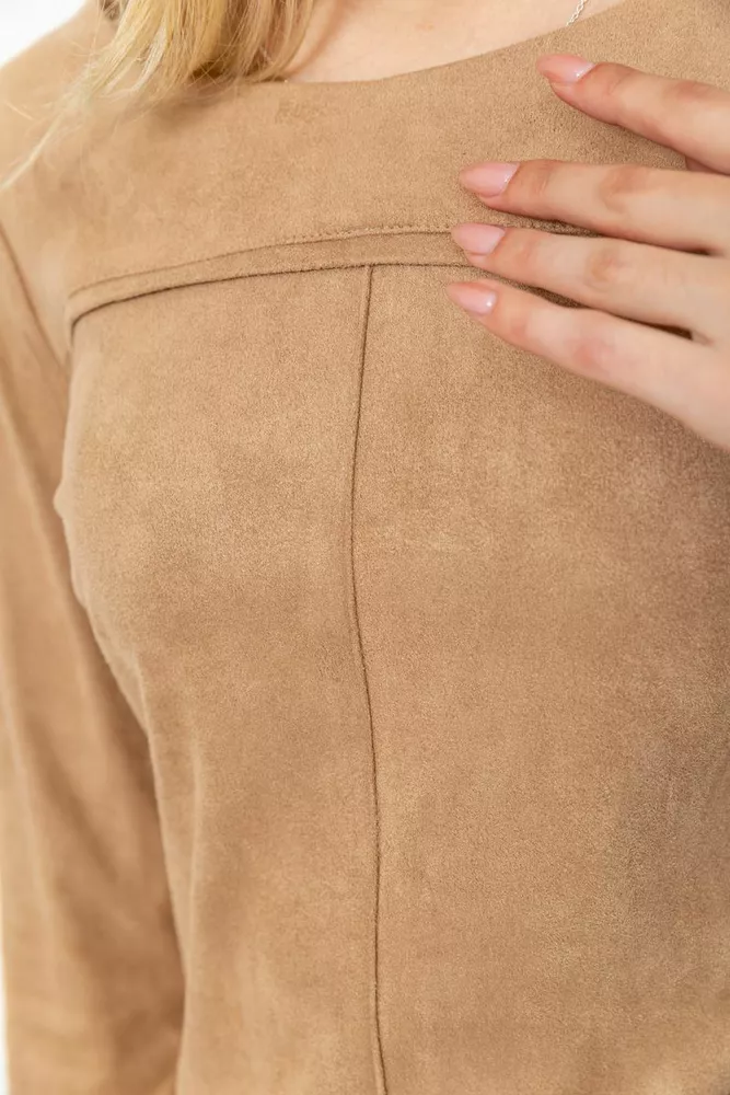 Купить Платье замша прямого кроя  -уценка, цвет бежевый, 230R58-U-4 - Фото №6