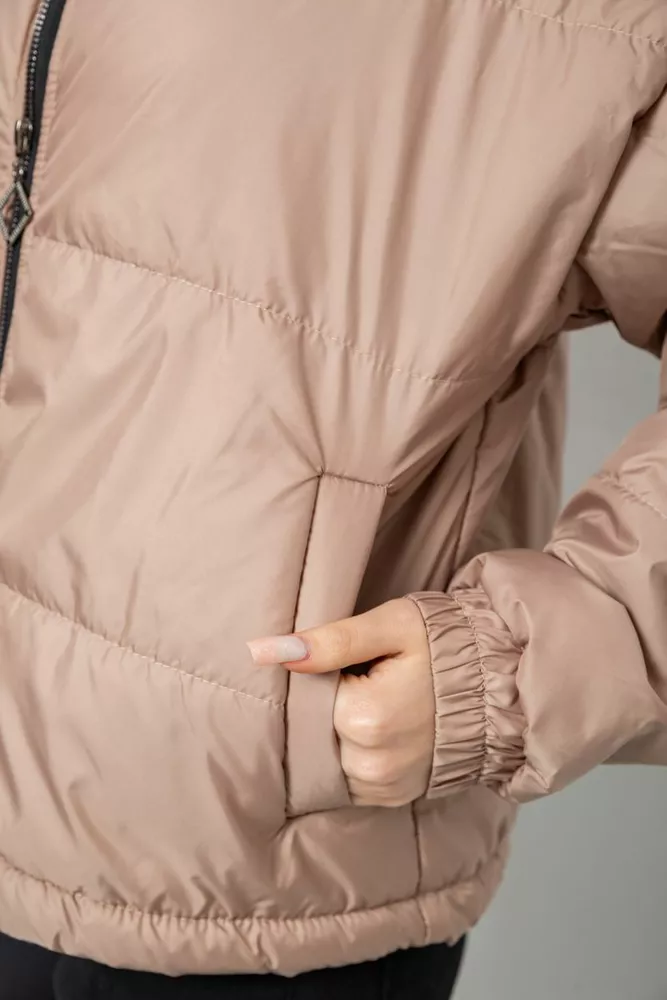 Купити Куртка жіноча демісезонна  -уцінка, колір бежевий, 102R5273-U оптом - Фото №6