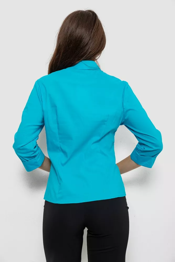 Купити Сорочка жіноча однотонна, колір блакитний, 230R068-3 - Фото №4