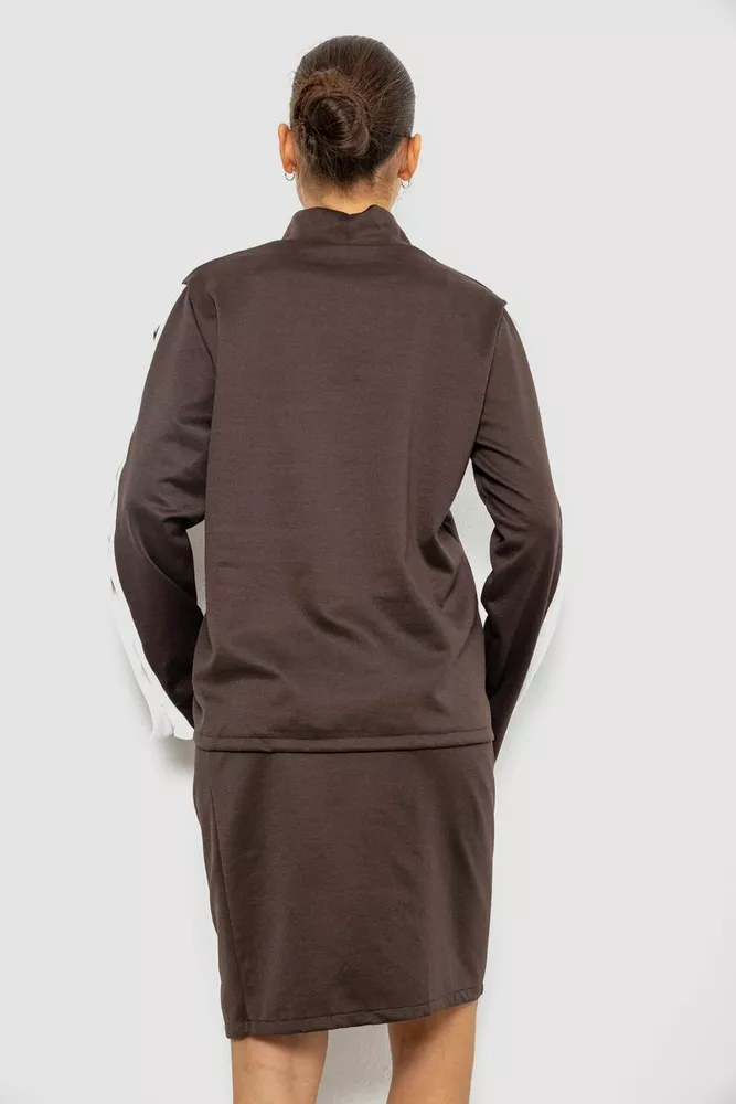 Купить Костюм женский классический, цвет коричневый, 257R322-1 - Фото №4
