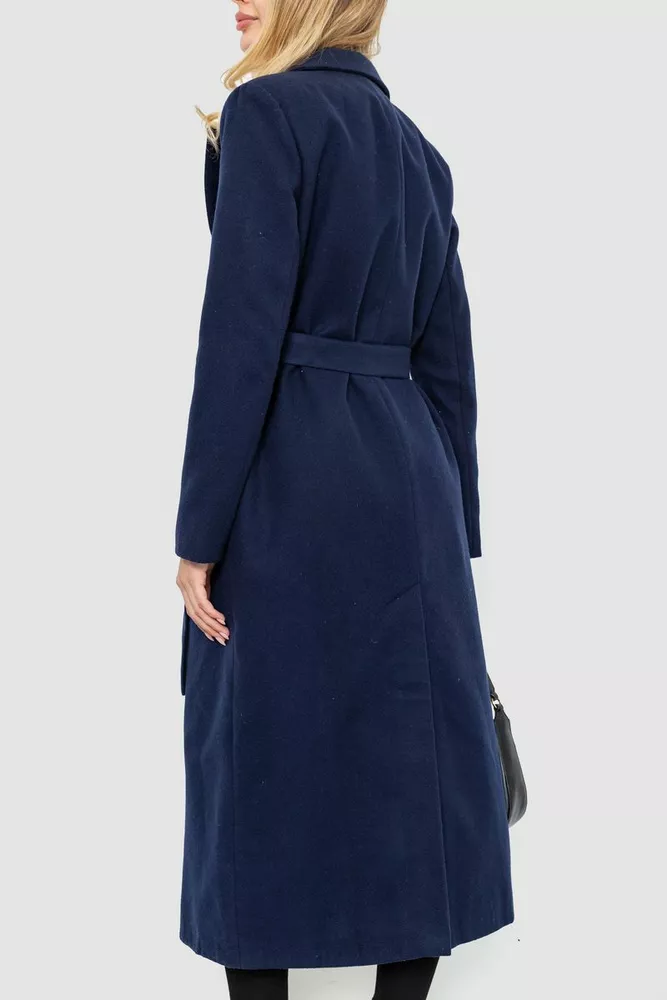 Купити Пальто класичне з поясом  -уцінка, колір синій, 230R133-U-3 - Фото №5