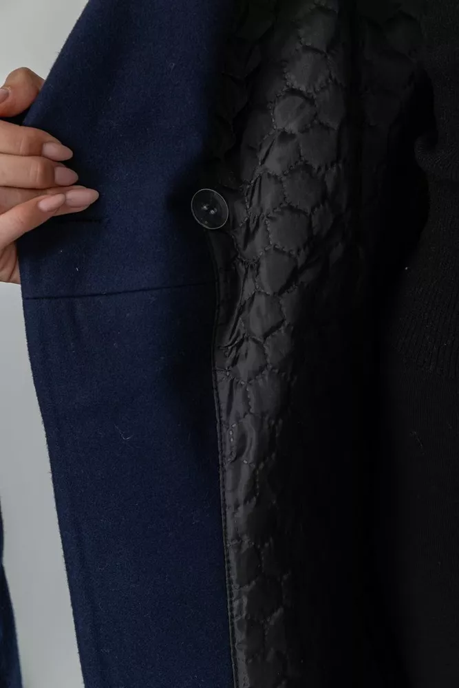 Купити Пальто класичне з поясом  -уцінка, колір синій, 230R133-U-3 - Фото №7