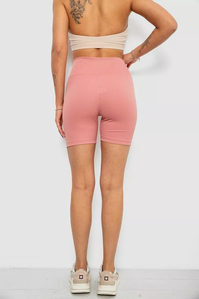 Купить Велотреки женские однотонные в рубчик, цвет коралловый, 214R934 - Фото №4