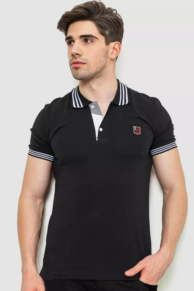 Купити Поло чоловіче, колір чорний, 214R500 оптом - Фото №1