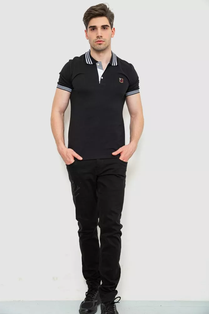 Купити Поло чоловіче, колір чорний, 214R500 оптом - Фото №2