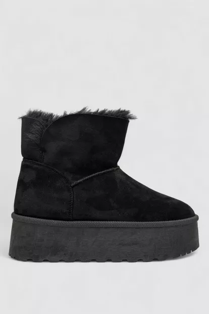 Уггі жіночі на хутрі, колір чорний, 243RG679