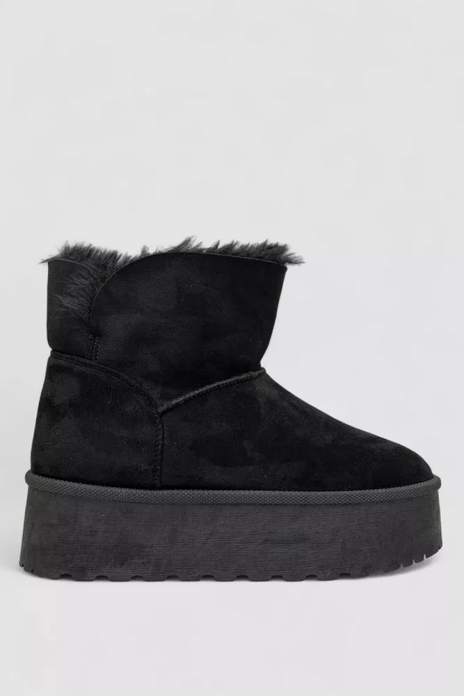Купить Угги женские на меху, цвет черный, 243RG679 оптом - Фото №1