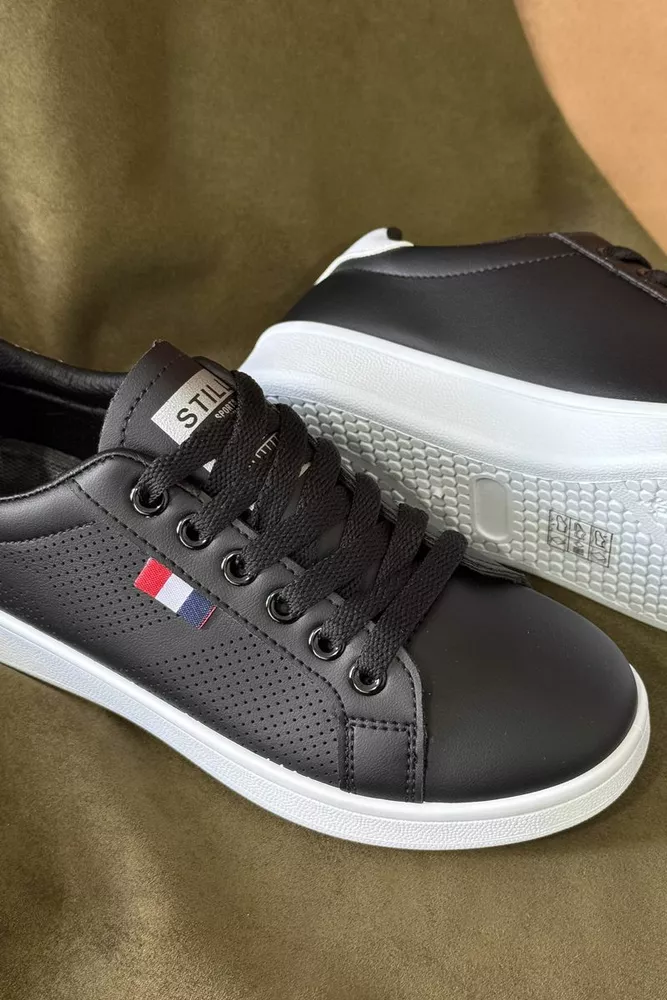 Купить Кеды женские, цвет черно-белый, 248RR63 - Фото №2