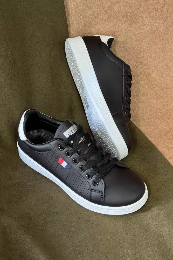 Купить Кеды женские, цвет черно-белый, 248RR63 - Фото №3