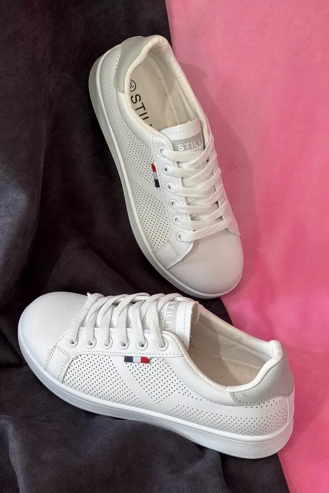 Купити Кеди жіночі, колір біло-сірий, 248RR63 - Фото №1