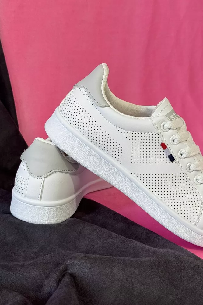 Купити Кеди жіночі, колір біло-сірий, 248RR63 - Фото №4