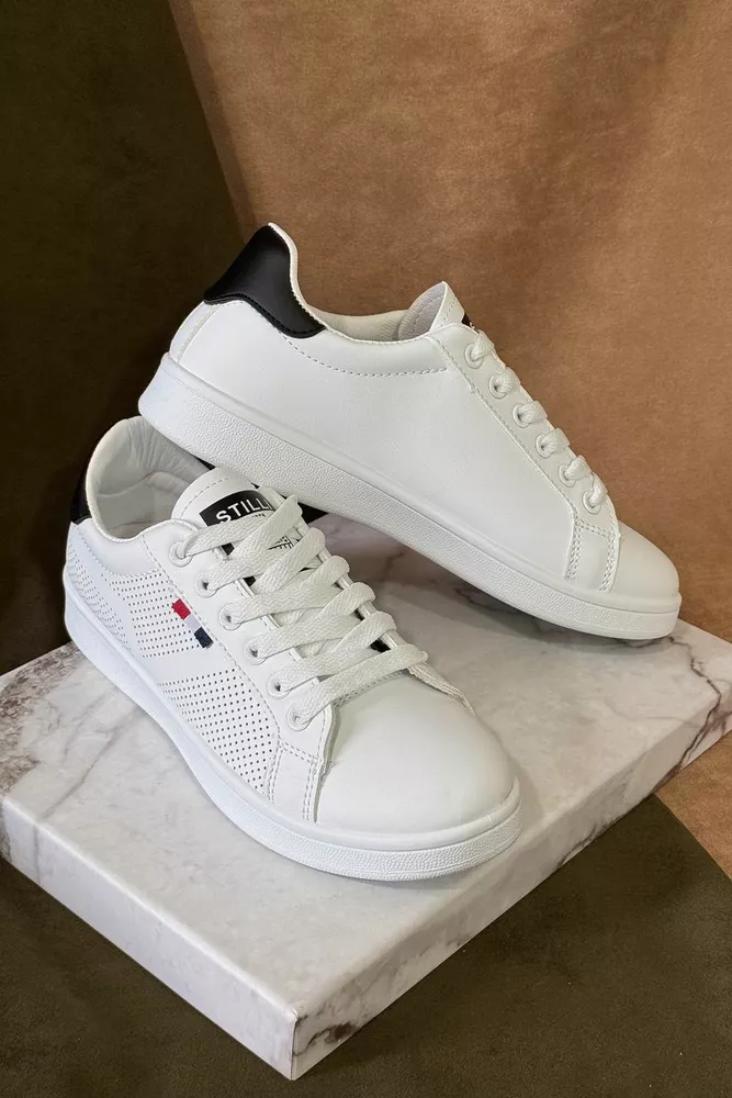 Купити Кеди жіночі, колір біло-чорний, 248RR63 - Фото №1