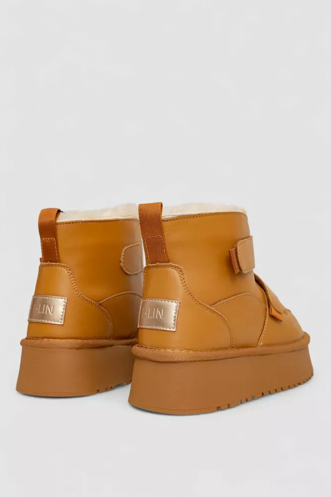 Купити Уггі жіночі на хутрі  -уцінка, колір коричневий, 243RL953-U-17 - Фото №4