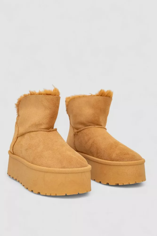 Купити Уггі жіночі на хутрі, колір коричневий, 243RG679 - Фото №3