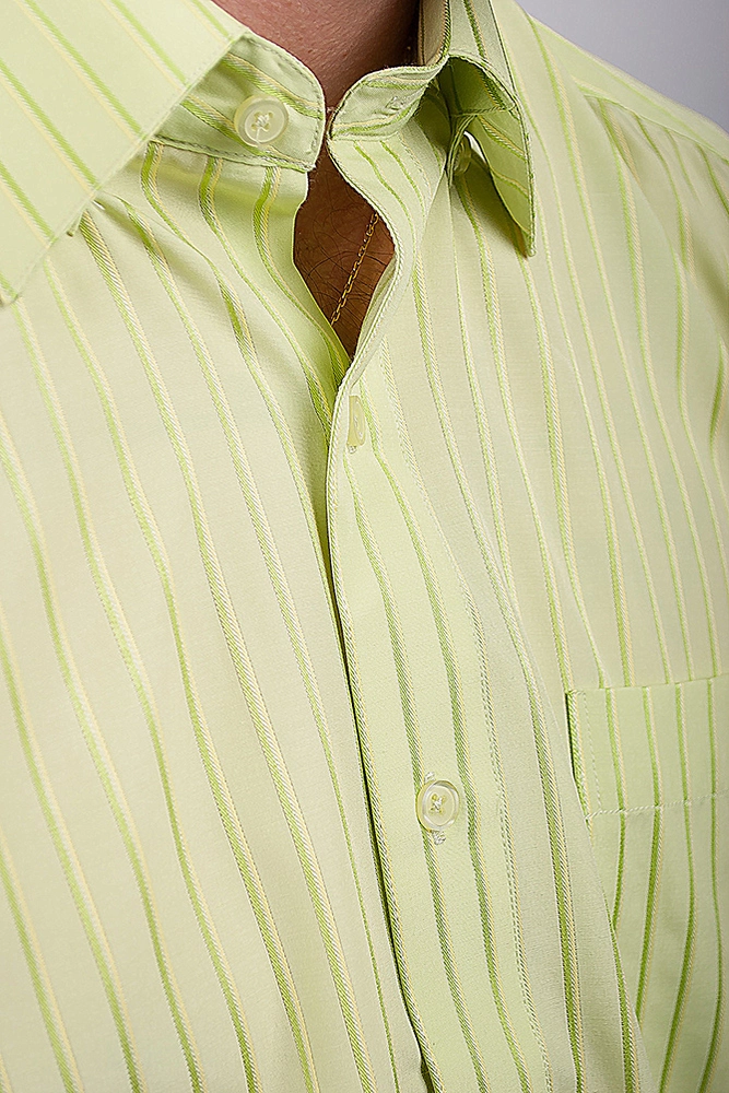 Купить Рубашка мужская салатовая  -уценка, цвет салатовый, 868-10-U-1 - Фото №3