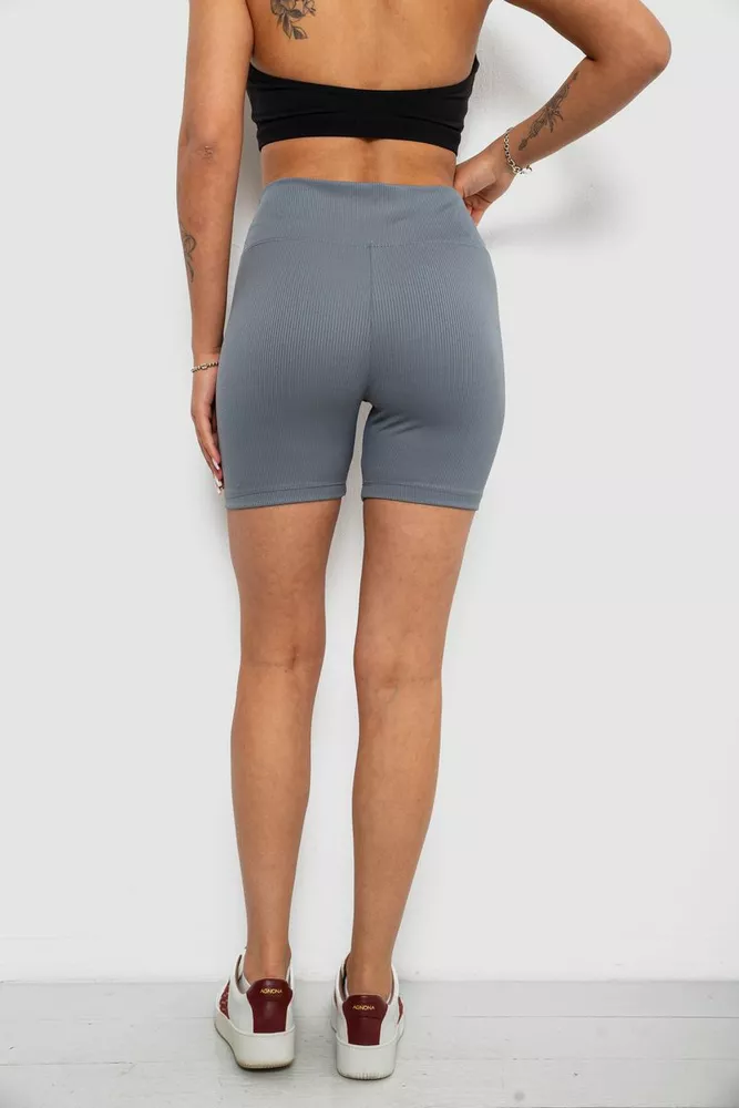 Купить Велотреки женские однотонные в рубчик, цвет серый, 214R934 - Фото №4