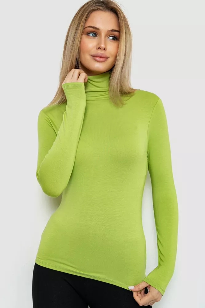 Купити Гольф жіночий однотонний, колір світло-зелений, 186R505 оптом - Фото №1